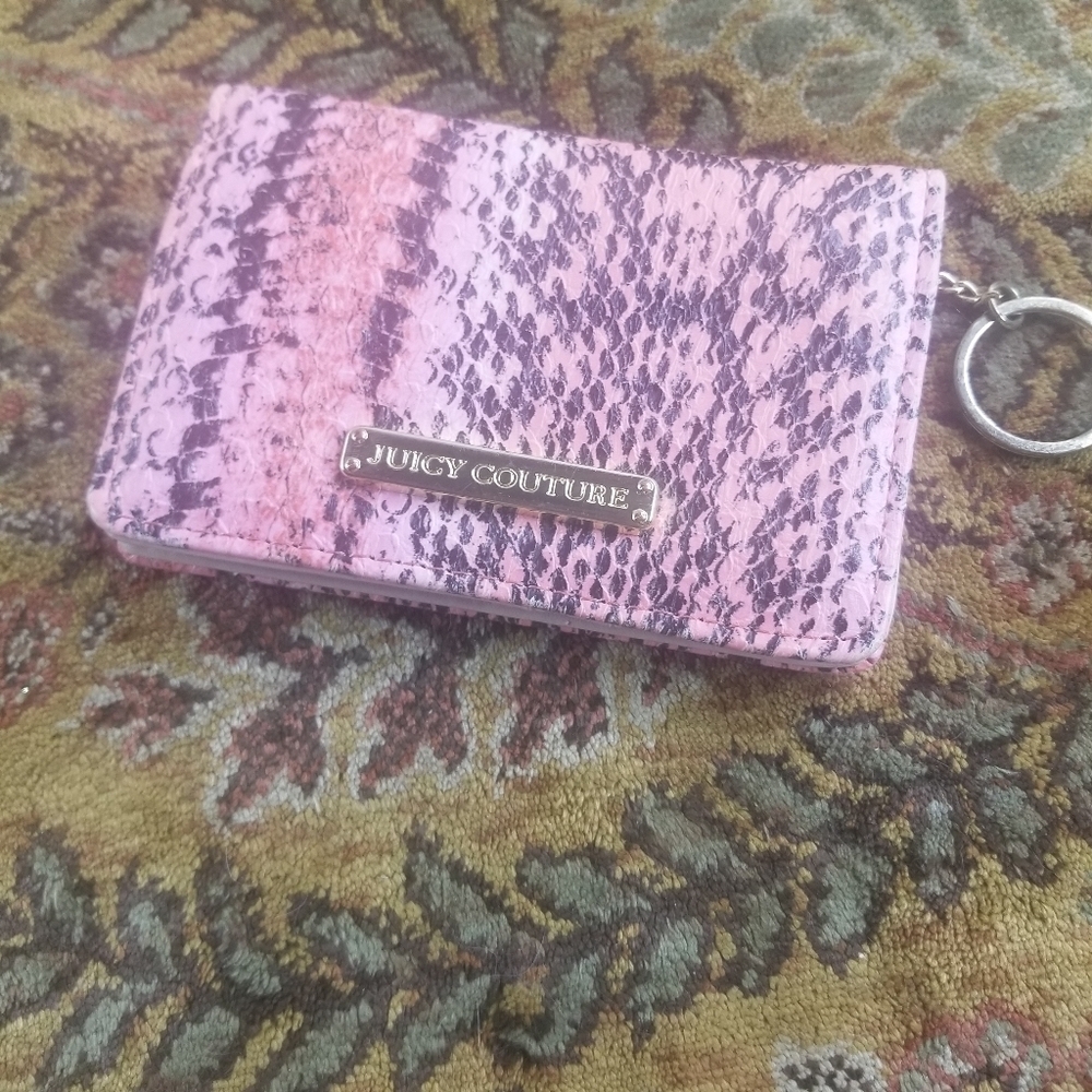 Juicy Couture snakeskin print Keychain wallet card holder - Picture 2 of 7